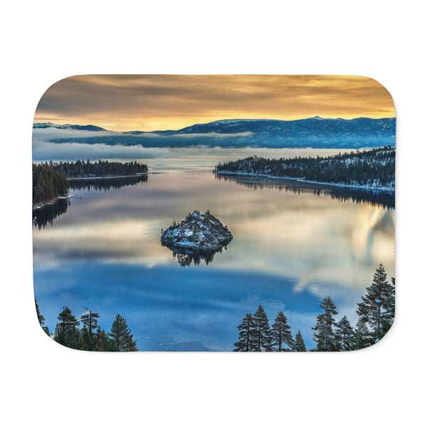 Lake Tahoe | Ultra Plush Fleece Reversible Sherpa Blanket (Grey or Beige Sherpa Available)